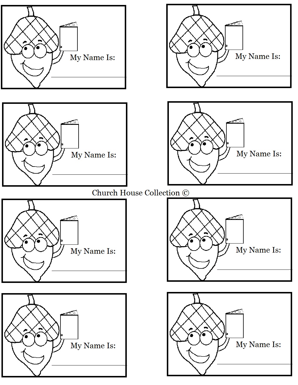 Sunday School Name Tag Templates